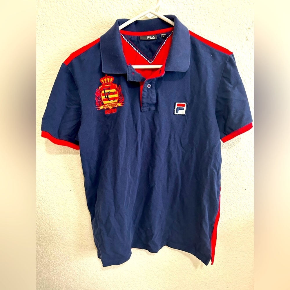 FILA Clubhouse Navy Blue & Red Polo